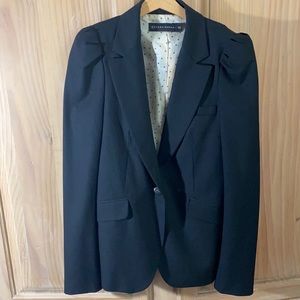 Zara blazer with puffed sleeves, black